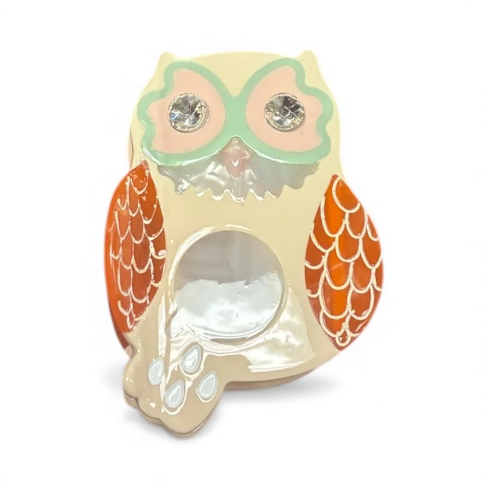 Orange Owl Hair Claw